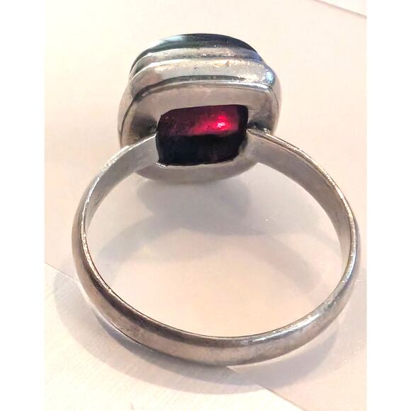 Vintage Sterling Silver Natural Amethyst Ring Size 10 Square - Picture 5 of 12